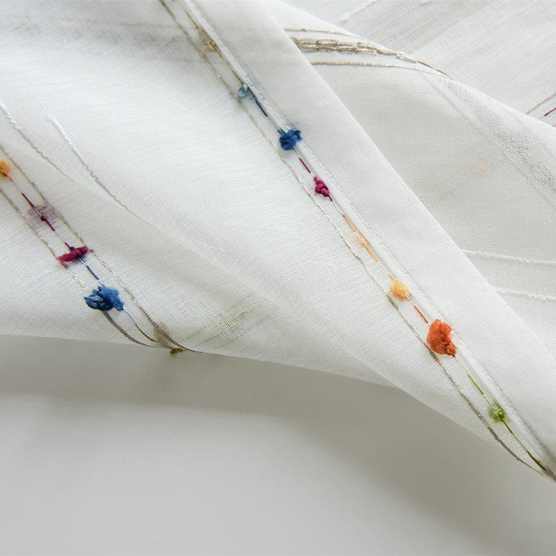 Bunte stereoskopische gestickte transparente Gardine | Brehn