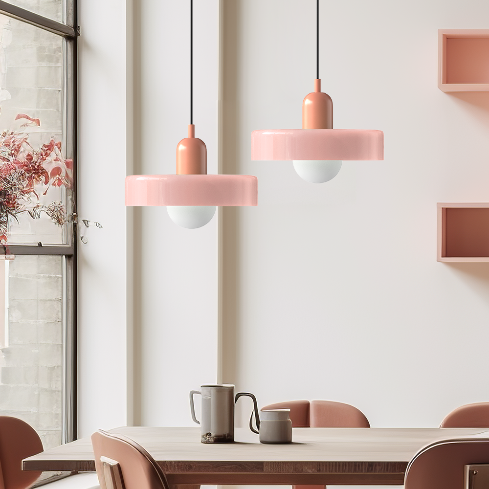 Bunte Bauhaus-Glaspendelleuchte – Moderne Designleuchte für Wohn- und Esszimmer