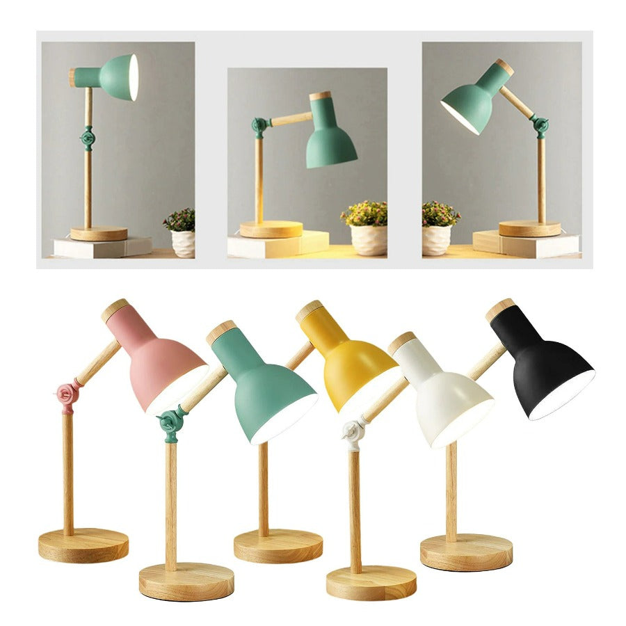 Nordische Schreibtischlampe aus Holz