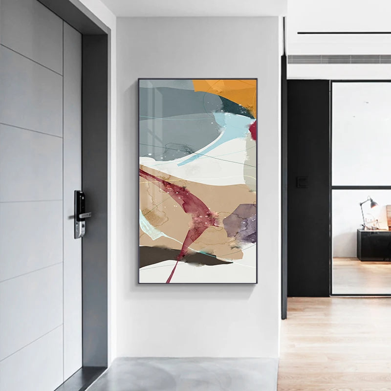 Farbenfrohe skandinavische abstrakte Wandkunst Fine Art Leinwanddrucke Moderne Bilder für Apartment Wohnzimmer Foyer Eingangsbereich Kunst Dekor