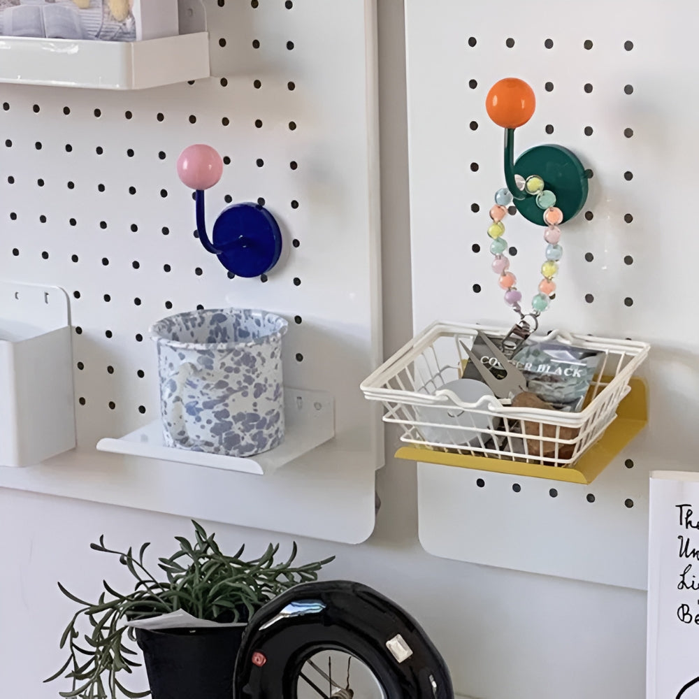 MagneSphere Holz Magnetische Wandhaken – Bunte Aufbewahrungslösung Ohne Bohren | Brehn