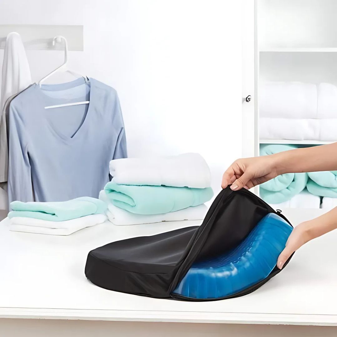 ComfortGel Orthopädisches Gel-Sitzkissen | Druckentlastung - Steißbeinschmerzen - Lendenwirbelstütze - Für Bürostuhl - Auto - Rollstuhlgebrauch Brehn