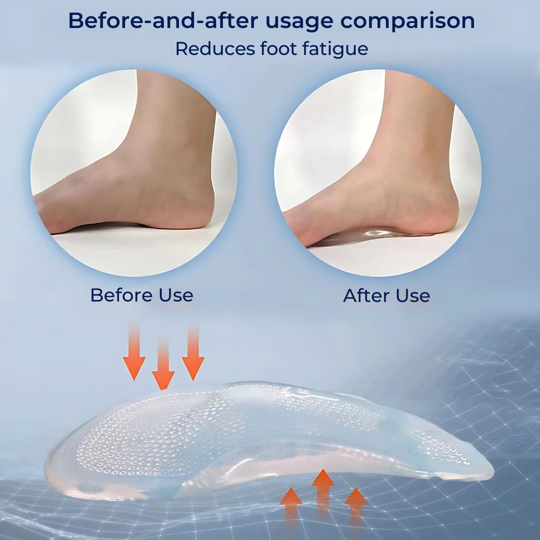 ComfortStep Gel Fußgewölbestütze Einlagen | Schmerzen in den Füßen lindern - Ermüdung reduzieren - Haltung verbessern - Stoßdämpfende Einlagen Brehn