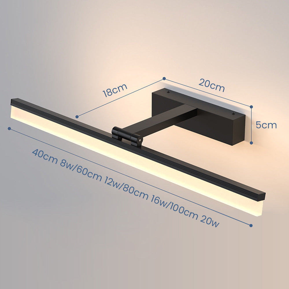 Zeitgenössisches schwarzes LED-Spiegel Badezimmer Vanity Light | Brehn