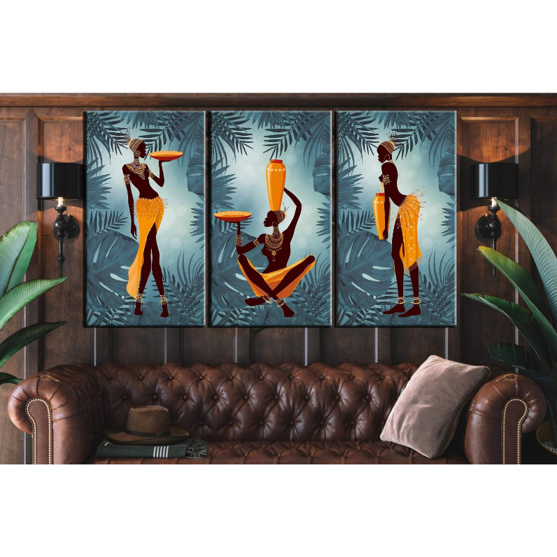 Festive African Woman Print - Leinwand Wandkunst Malerei