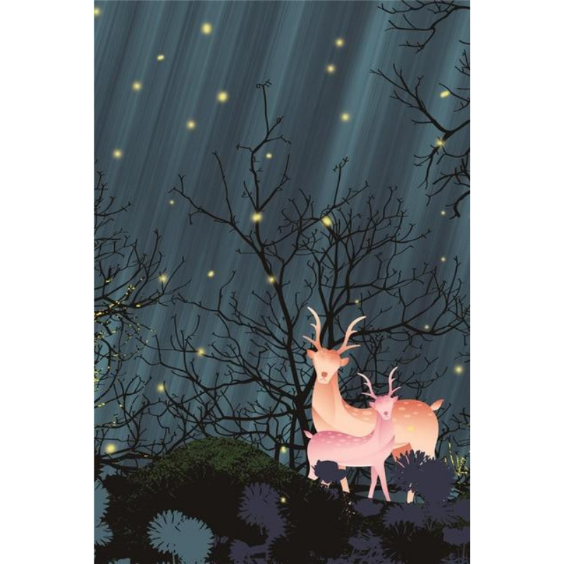 Sternenwald-Nachtlandschaft – Leinwandbild