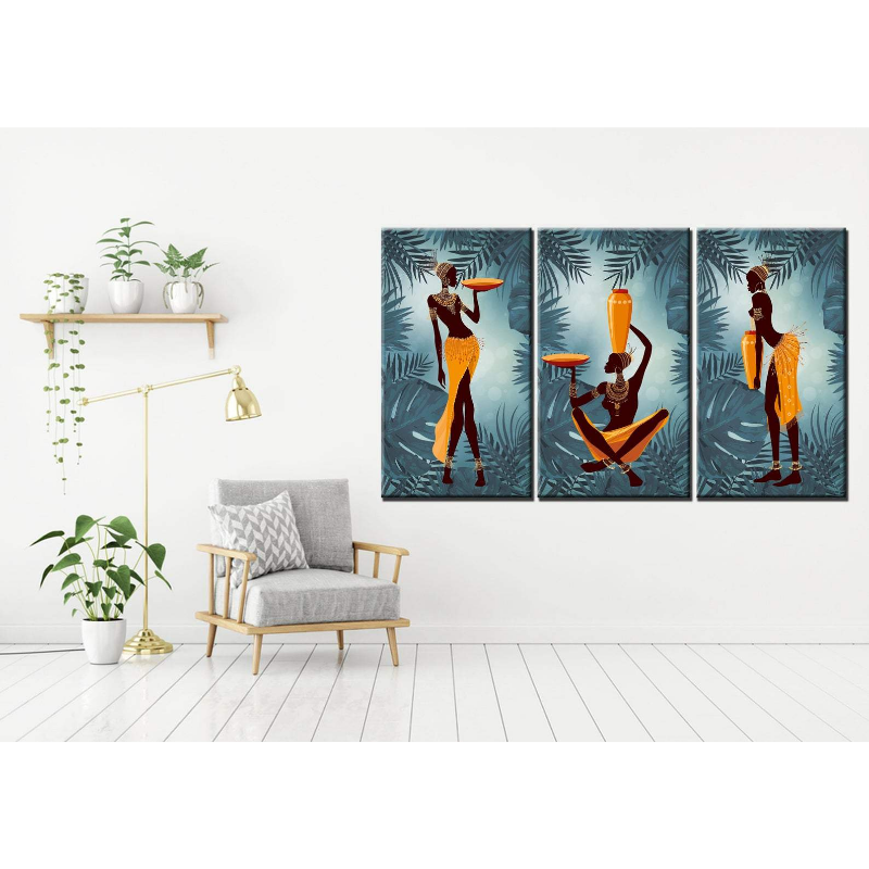 Festive African Woman Print - Leinwand Wandkunst Malerei