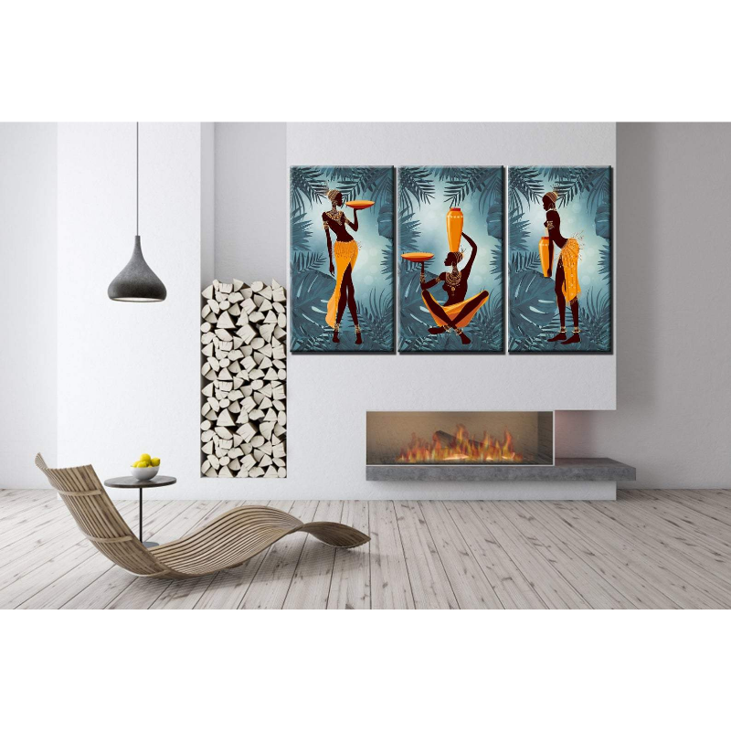 Festive African Woman Print - Leinwand Wandkunst Malerei