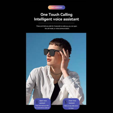 Intelligente Audio-Sonnenbrille mit Touch-Steuerung, KI-Sprachassistent und UV-Schutz