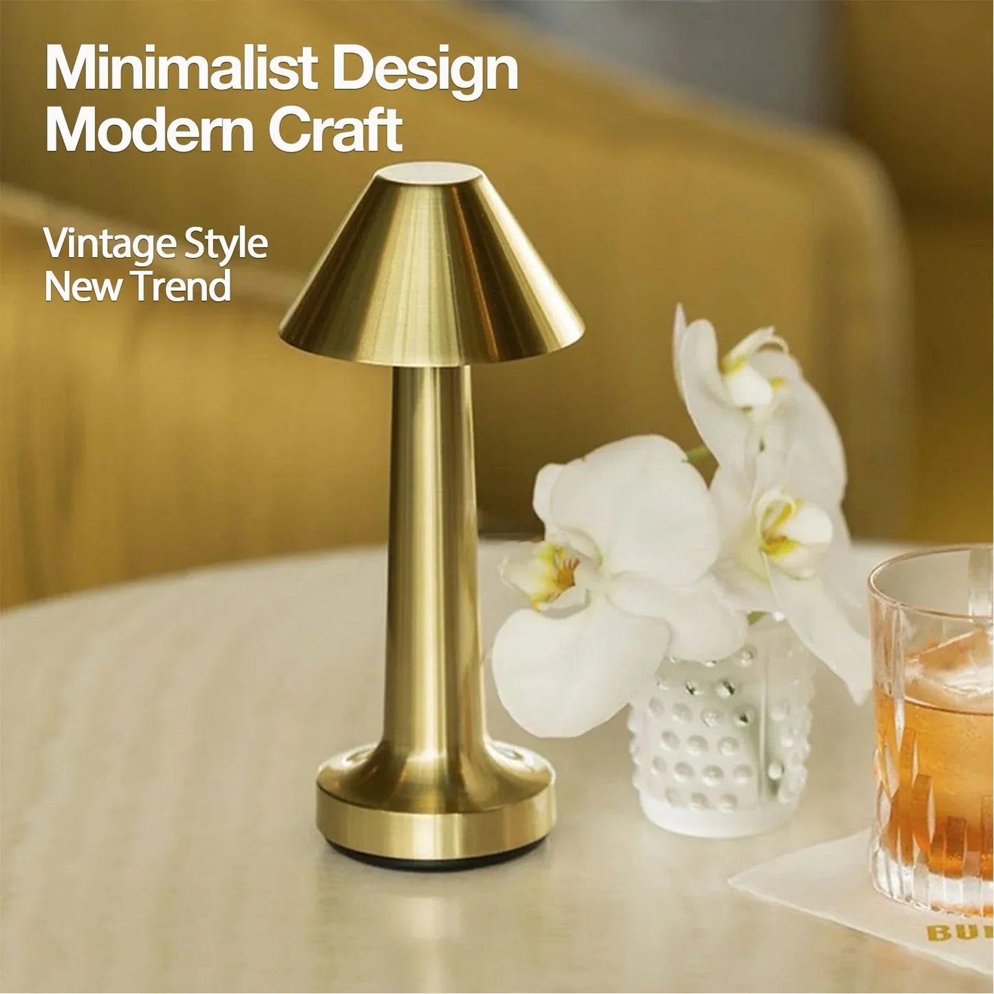 Brehn | Minima Schreibtischlampe - Elegante kabellose LED-Schreibtischlampe für eine moderne Atmosphäre