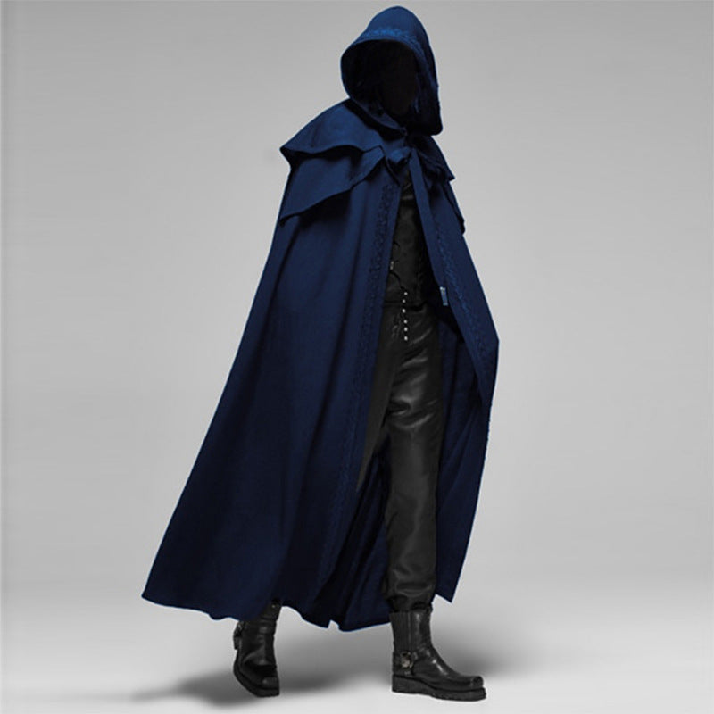 Unisex Kapuzenumhang | Gothic Samt Umhang | Schwarz