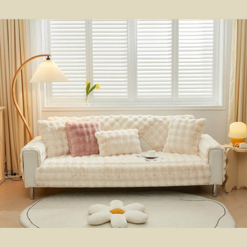 Kuschelplüsch Einfarbige Rutschfeste Couchdecke für Komfort | Brehn
