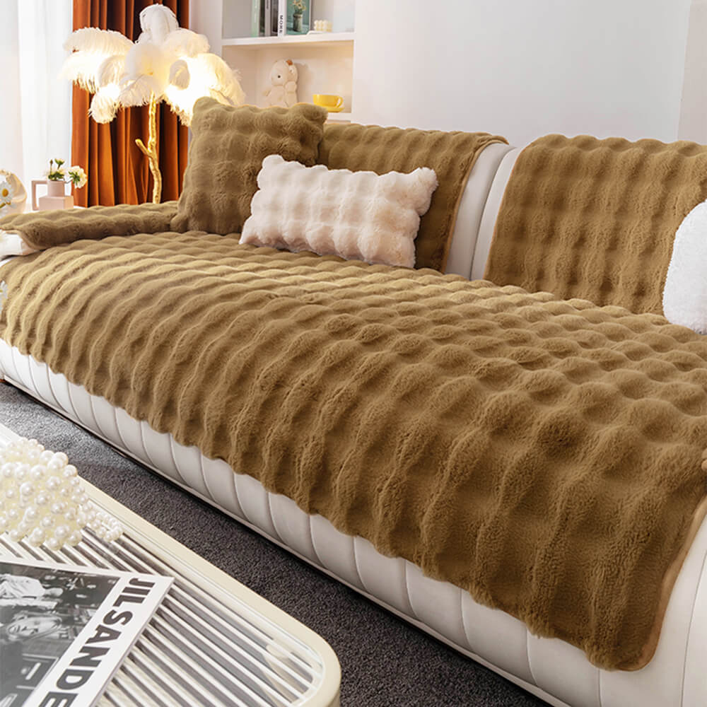 Kuschelplüsch Einfarbige Rutschfeste Couchdecke für Komfort | Brehn