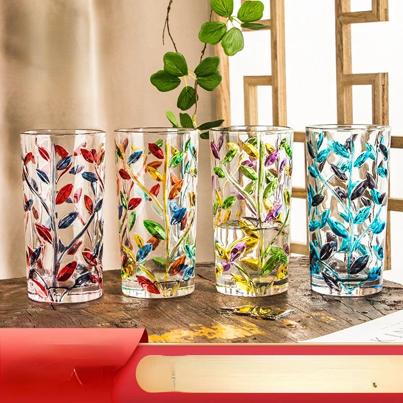 Handgemalte Blattglas-Tasse | Brehn