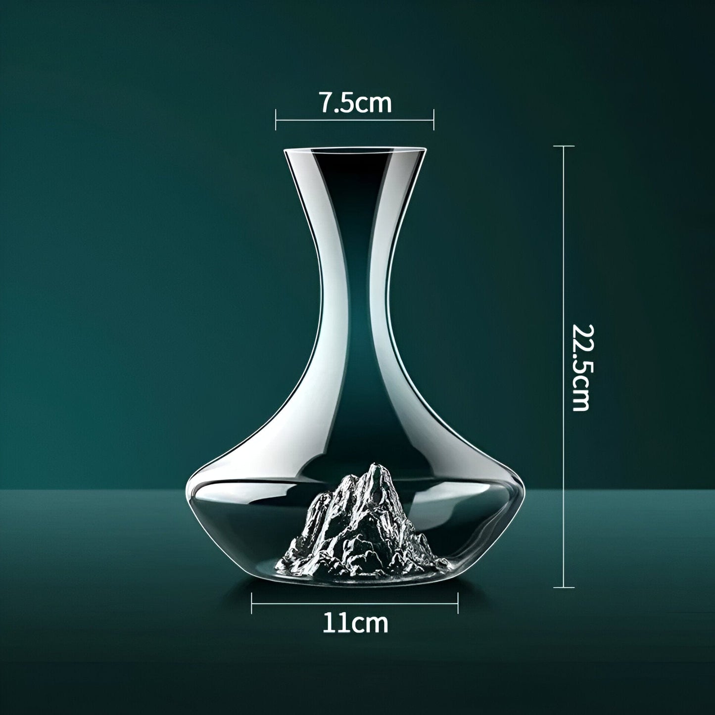 Brehn | "Eisberg" Wein-Dekanter & Distributor | Handgefertigtes bleifreies Kristallglas | Belüftungs- & Filtersystem | Elegante Servierkaraffe für Rotwein | 1500ml Luxus-Design