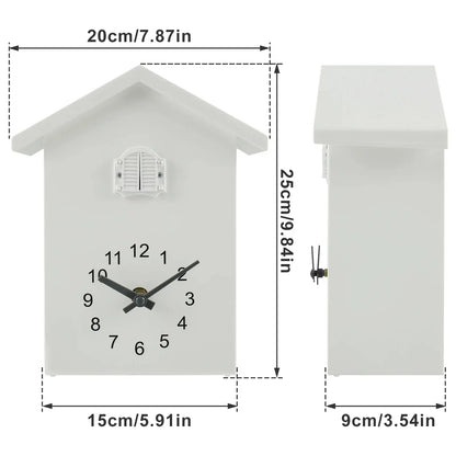 Kuckucksuhr mit Pendel, zierliche Kuckucksuhr mit Vogelmotiv, batteriebetrieben, Wanduhr für die Wohnzimmerdekoration