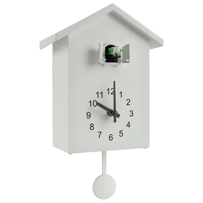 Kuckucksuhr mit Pendel, zierliche Kuckucksuhr mit Vogelmotiv, batteriebetrieben, Wanduhr für die Wohnzimmerdekoration