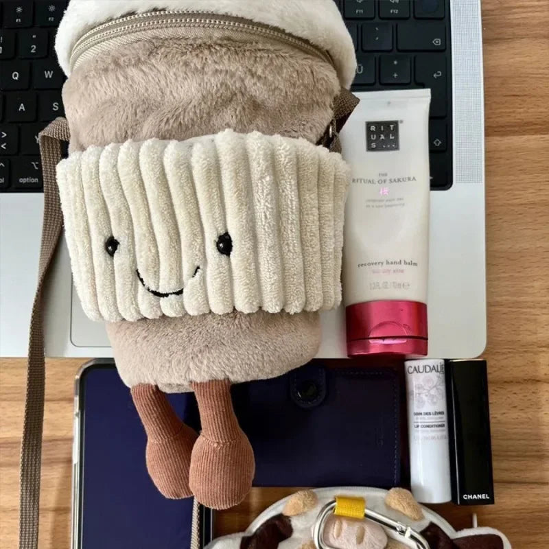 Brehn | Süßer Glücklicher Kaffeetassenhalter Plüschbeutel
