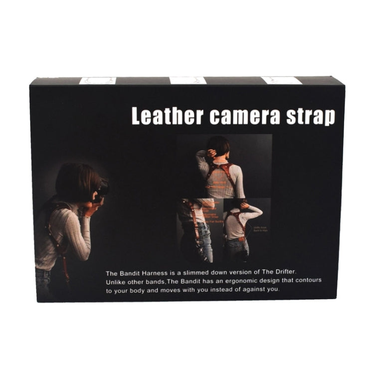 Schnellverschlus Anti-Rutsch Dual Schulter Leder Kamera-Gurt mit Metallhaken für SLR / DSLR Kameras (Braun)
