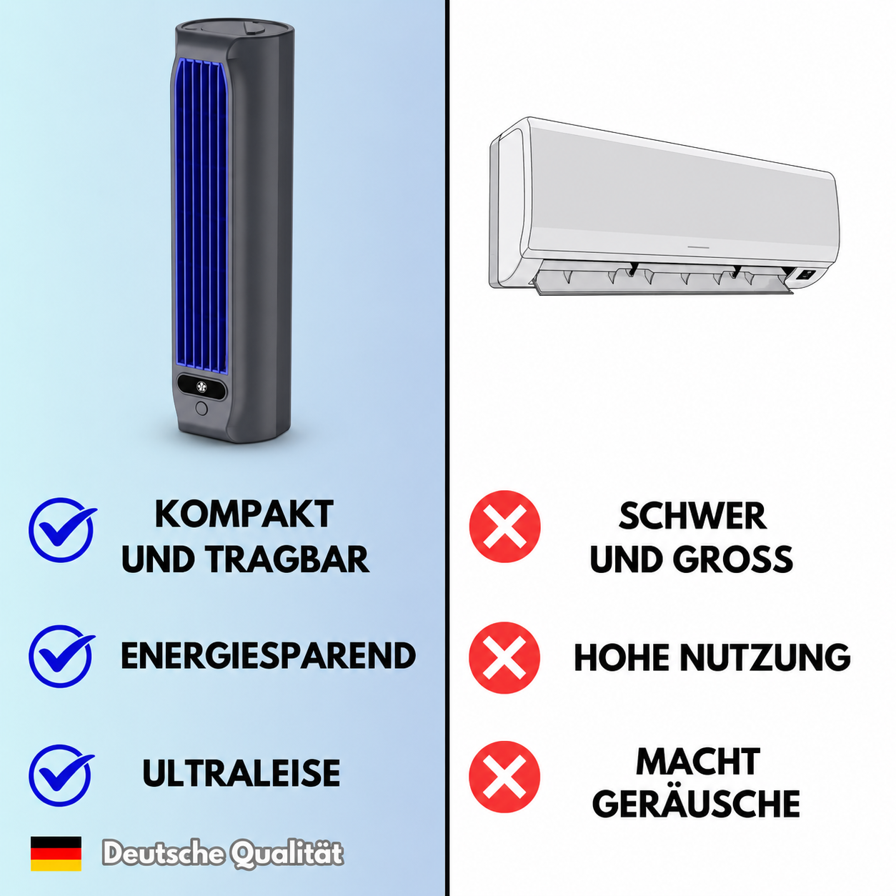 AirWave – Tragbarer wiederaufladbarer Luftkühler mit 12 Stunden Akkulaufzeit | Brehn