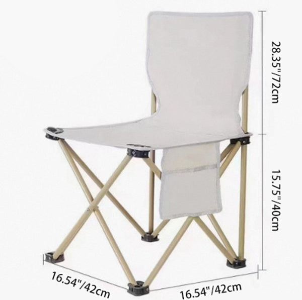 Zeitgenössischer skandinavischer Oxford-Stoff Stahl X-förmiger klappbarer Outdoor-Stuhl mit Rückenlehne für Camping & Strand | Brehn