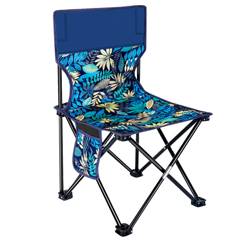Zeitgenössischer skandinavischer Oxford-Stoff Stahl X-förmiger klappbarer Outdoor-Stuhl mit Rückenlehne für Camping & Strand | Brehn