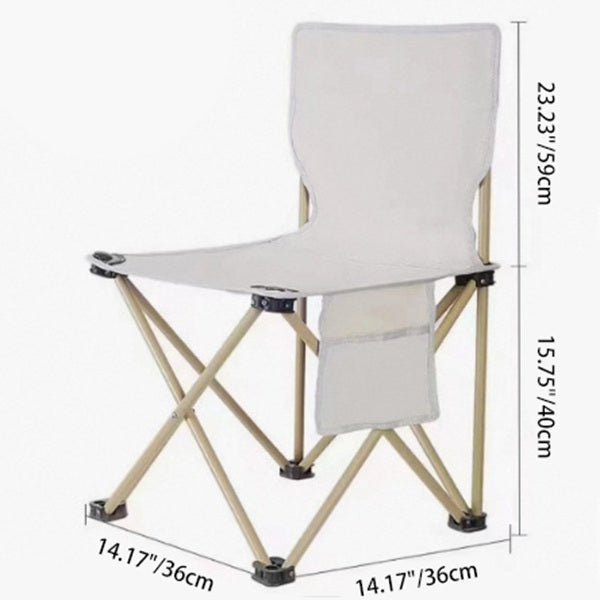 Zeitgenössischer skandinavischer Oxford-Stoff Stahl X-förmiger klappbarer Outdoor-Stuhl mit Rückenlehne für Camping & Strand | Brehn