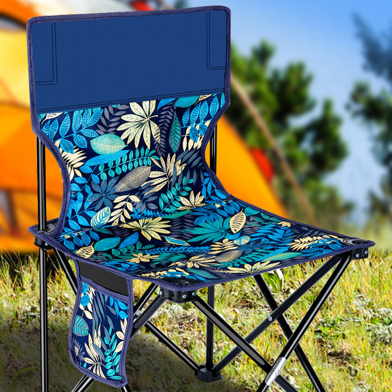 Zeitgenössischer skandinavischer Oxford-Stoff Stahl X-förmiger klappbarer Outdoor-Stuhl mit Rückenlehne für Camping & Strand | Brehn