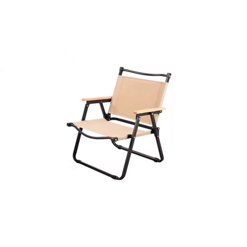 Moderner Minimalistischer Rechteckiger Buchenholz Kohlenstoffstahl Oxford-Stoff Outdoor Klapp-Campingstuhl mit Rückenlehne Armlehne für den Garten | Brehn