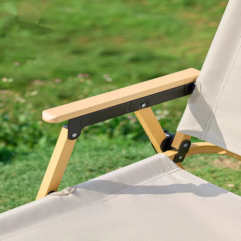 Moderner Minimalistischer Rechteckiger Buchenholz Kohlenstoffstahl Oxford-Stoff Outdoor Klapp-Campingstuhl mit Rückenlehne Armlehne für den Garten | Brehn