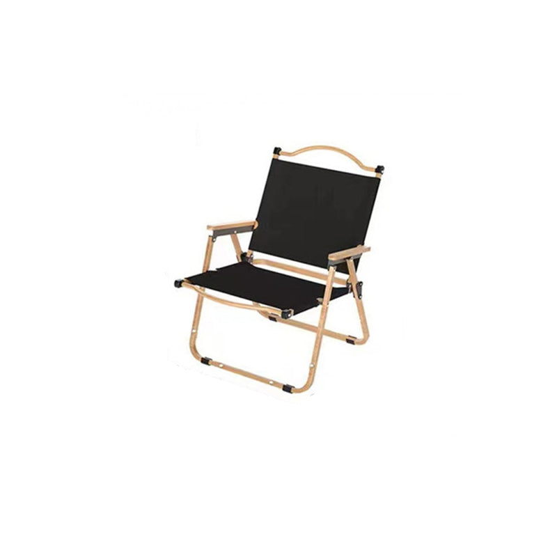 Moderner Minimalistischer Rechteckiger Buchenholz Kohlenstoffstahl Oxford-Stoff Outdoor Klapp-Campingstuhl mit Rückenlehne Armlehne für den Garten | Brehn