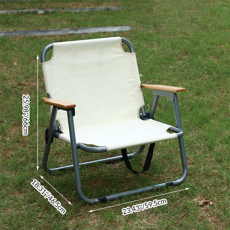 Modern Minimalistische Rechteckige Kohlenstoffstahl Oxford-Gewebe Zusammenklappbarer Campingstuhl Rückenlehne Armlehne Für Garten | Brehn
