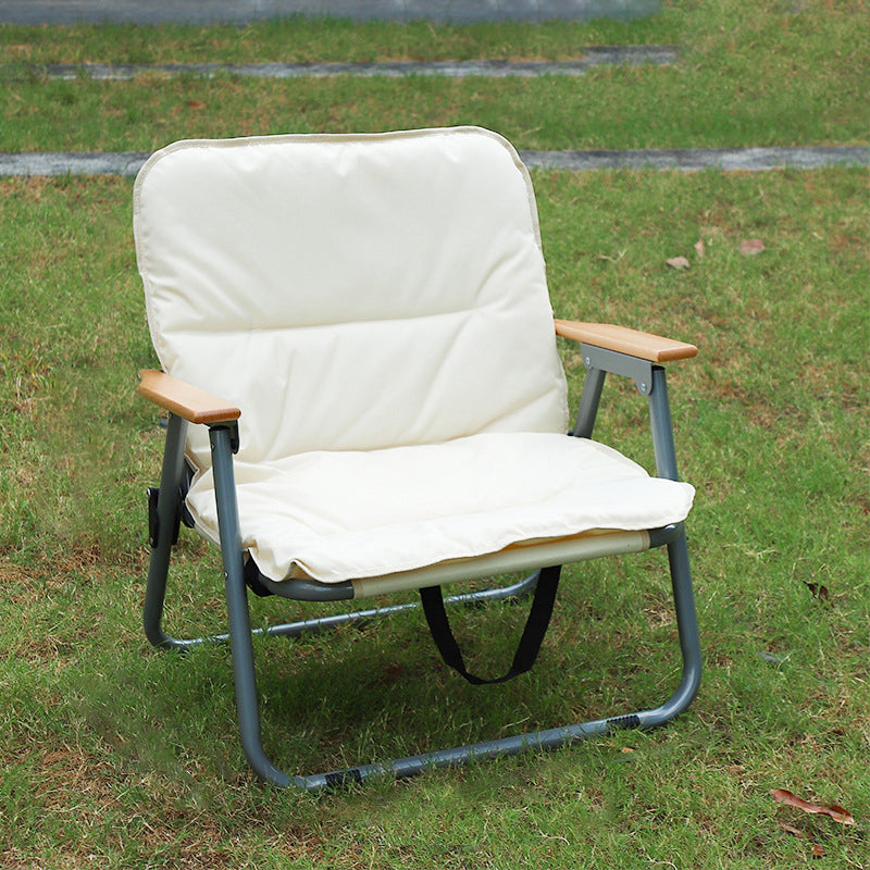 Modern Minimalistische Rechteckige Kohlenstoffstahl Oxford-Gewebe Zusammenklappbarer Campingstuhl Rückenlehne Armlehne Für Garten | Brehn