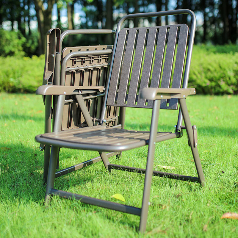 Moderne Einfachheit Wasserdicht Rechteckige Kohlenstoffstahl PVC Faltbare Campingstuhl Rückenlehne Armlehne Für Garten | Brehn