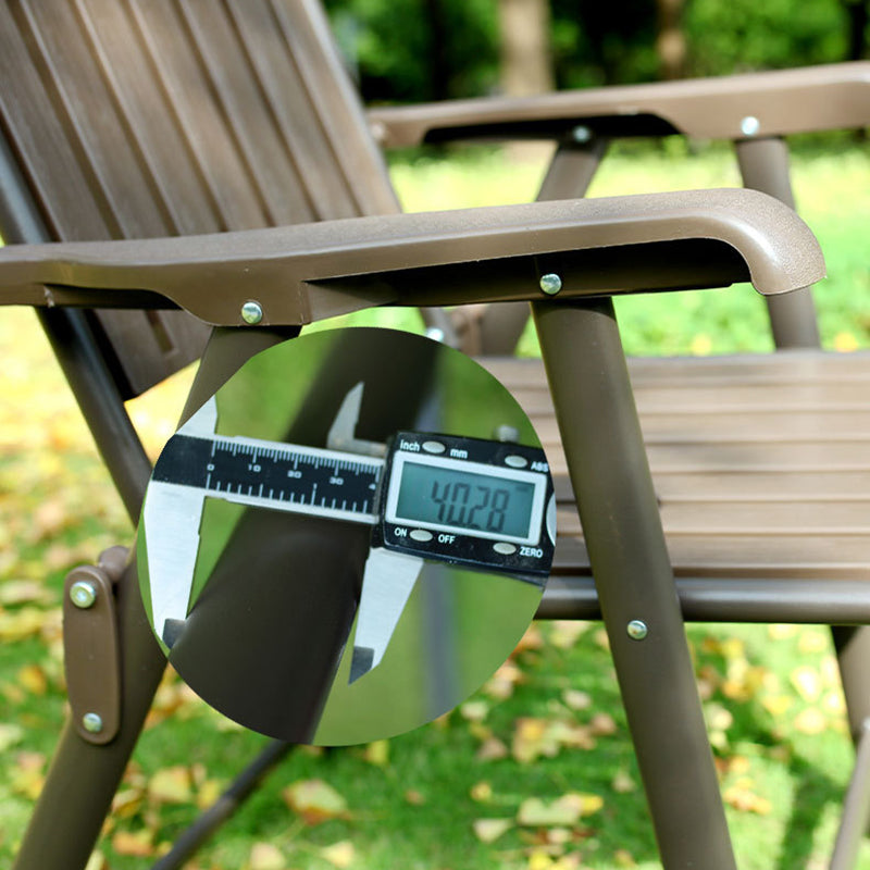 Moderne Einfachheit Wasserdicht Rechteckige Kohlenstoffstahl PVC Faltbare Campingstuhl Rückenlehne Armlehne Für Garten | Brehn