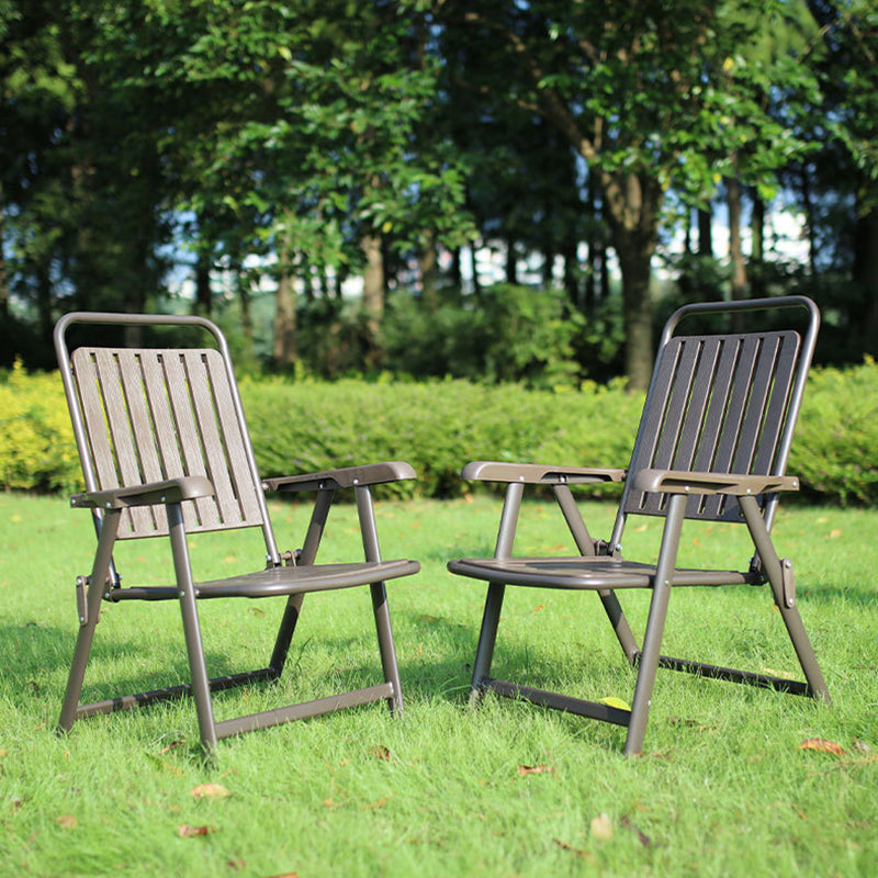 Wasserdichter, rechteckiger, faltbarer Campingstuhl aus Kohlenstoffstahl und PVC mit Rückenlehne und Armlehnen für den Garten