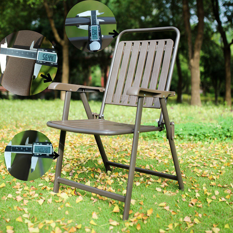 Moderne Einfachheit Wasserdicht Rechteckige Kohlenstoffstahl PVC Faltbare Campingstuhl Rückenlehne Armlehne Für Garten | Brehn