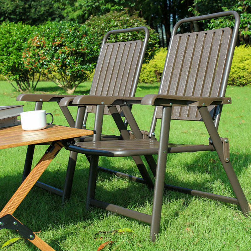 Wasserdichter, rechteckiger, faltbarer Campingstuhl aus Kohlenstoffstahl und PVC mit Rückenlehne und Armlehnen für den Garten