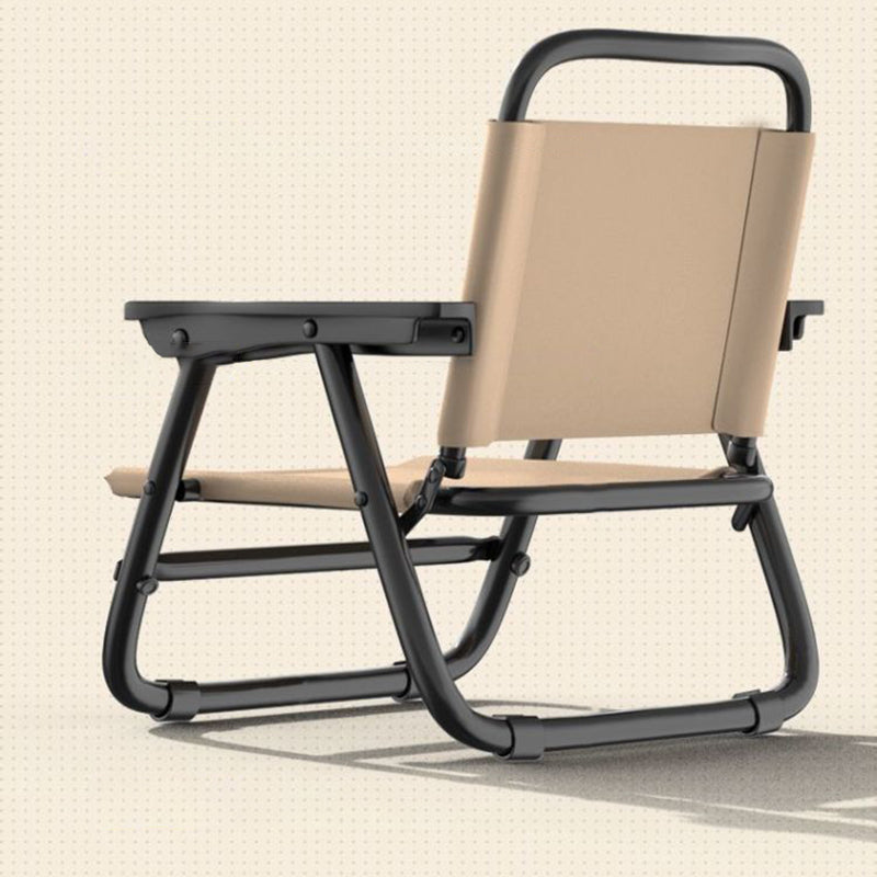 Modern minimalist quadratischer gebogener Oxford-Stoffstahlrohrstuhl mit Rückenlehne und Armlehne für den Außenbereich | Brehn