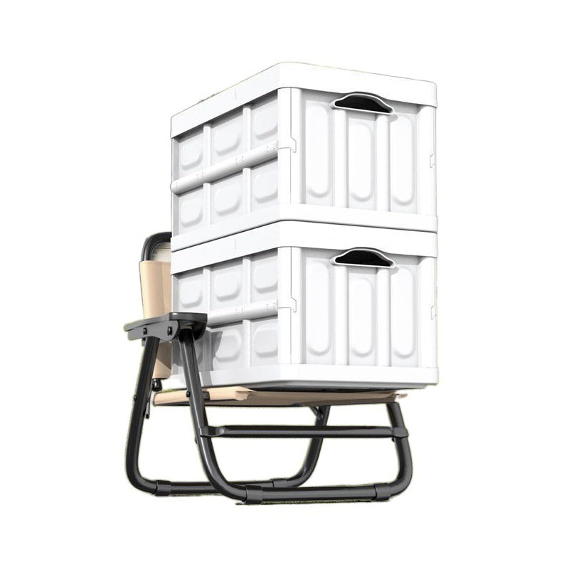 Modern minimalist quadratischer gebogener Oxford-Stoffstahlrohrstuhl mit Rückenlehne und Armlehne für den Außenbereich | Brehn