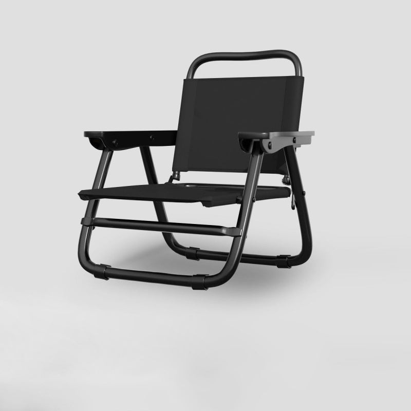 Modern minimalist quadratischer gebogener Oxford-Stoffstahlrohrstuhl mit Rückenlehne und Armlehne für den Außenbereich | Brehn