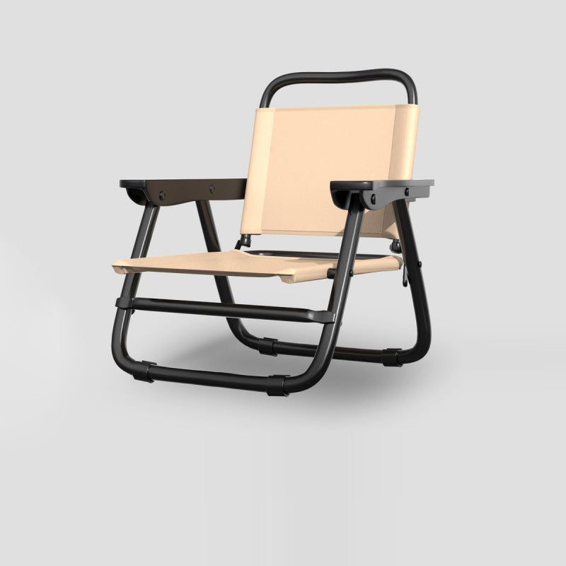 Modern minimalist quadratischer gebogener Oxford-Stoffstahlrohrstuhl mit Rückenlehne und Armlehne für den Außenbereich | Brehn