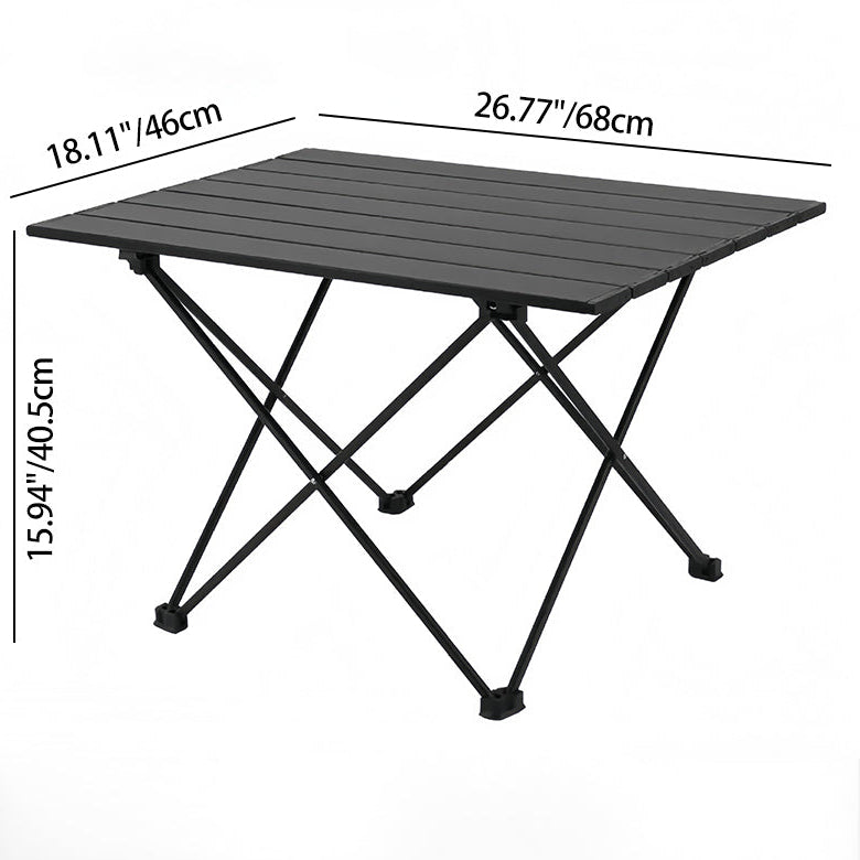 Klappbarer quadratischer Beistelltisch aus Kohlenstoffstahl und Aluminium für den Außenbereich