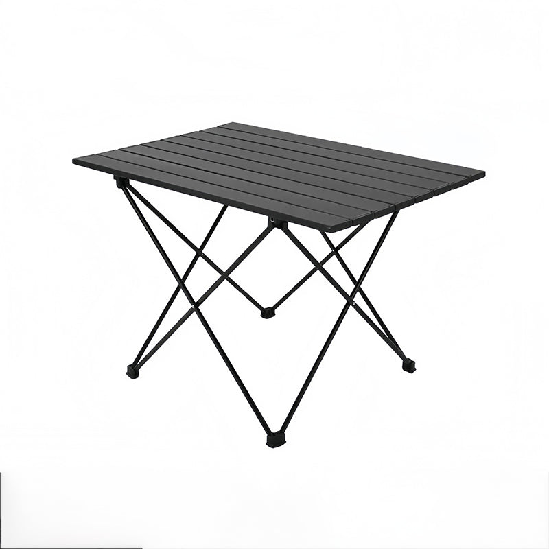 Moderner Minimalistischer Kohlenstoffstahl Aluminium Faltbarer Quadratbeistelltisch für den Außenbereich | Brehn
