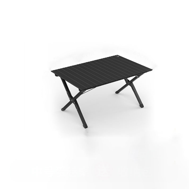 Moderner Minimalistischer Rechteckiger Kohlenstoffstahl Außen Klappbarer Campingkaffee Tisch 1-Ebene Für Garten | Brehn