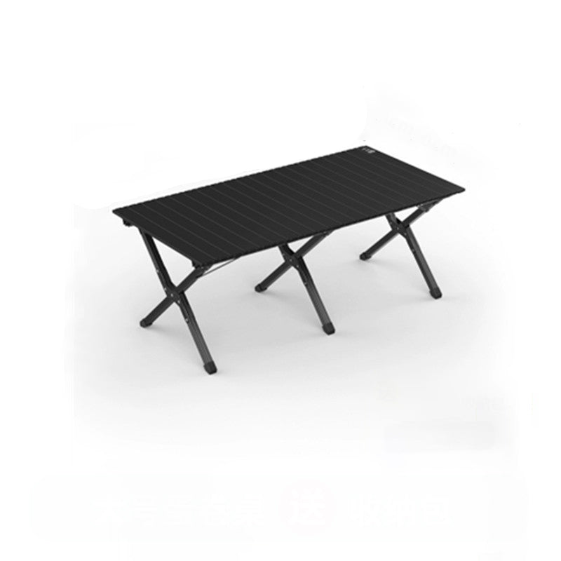 Moderner Minimalistischer Rechteckiger Kohlenstoffstahl Außen Klappbarer Campingkaffee Tisch 1-Ebene Für Garten | Brehn
