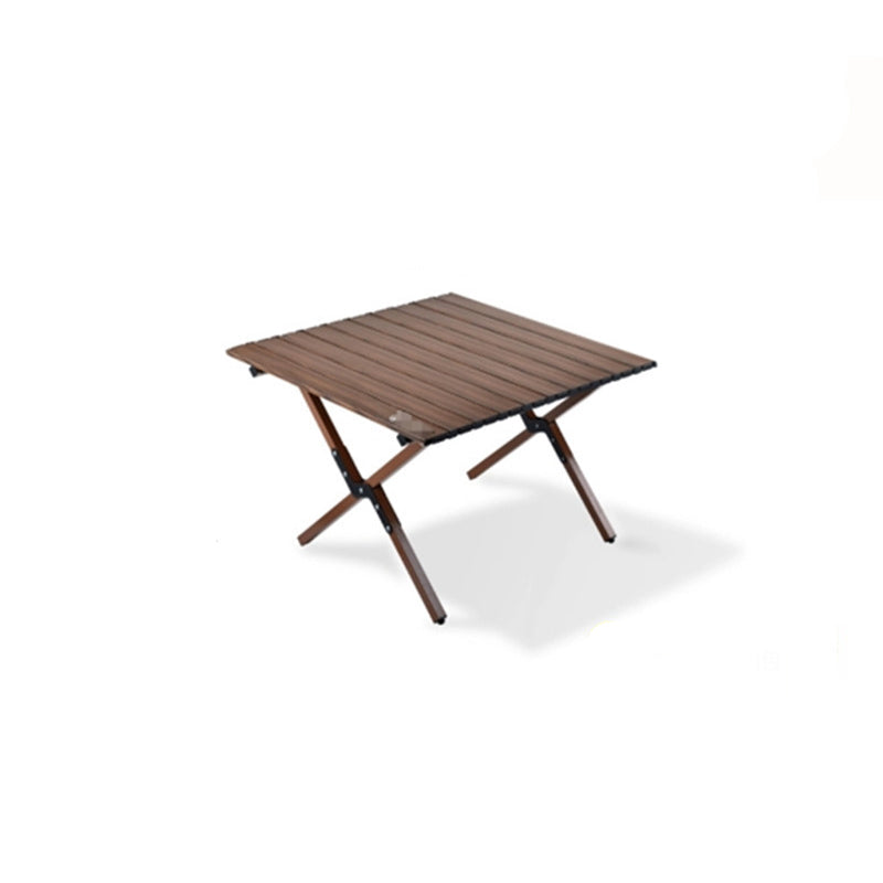 Moderner Minimalistischer Rechteckiger Kohlenstoffstahl Außen Klappbarer Campingkaffee Tisch 1-Ebene Für Garten | Brehn