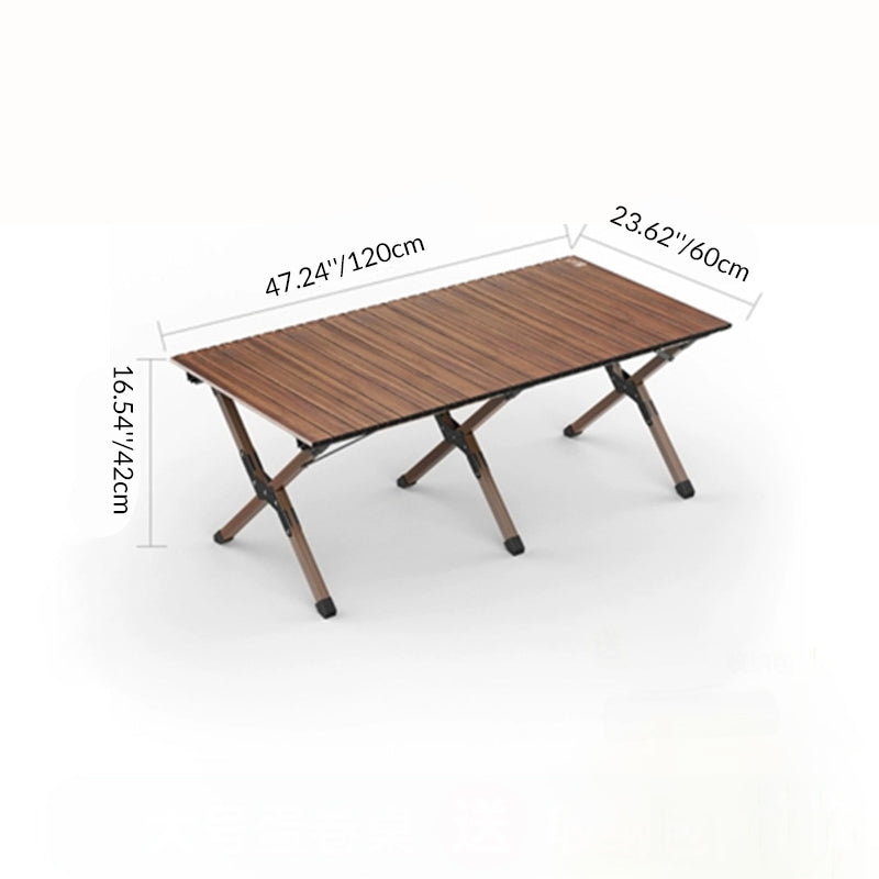 Moderner Minimalistischer Rechteckiger Kohlenstoffstahl Außen Klappbarer Campingkaffee Tisch 1-Ebene Für Garten | Brehn