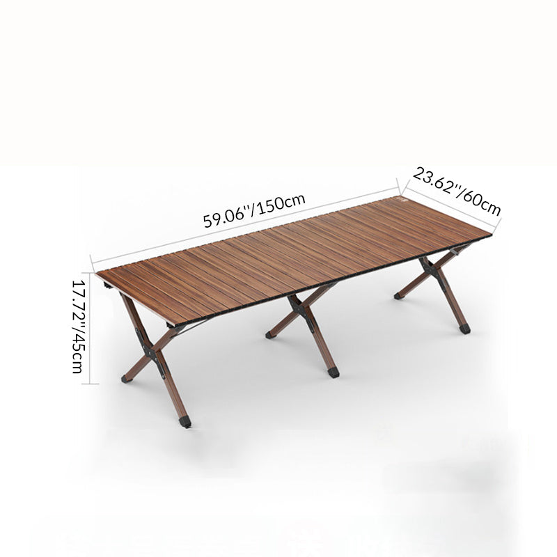 Moderner Minimalistischer Rechteckiger Kohlenstoffstahl Außen Klappbarer Campingkaffee Tisch 1-Ebene Für Garten | Brehn
