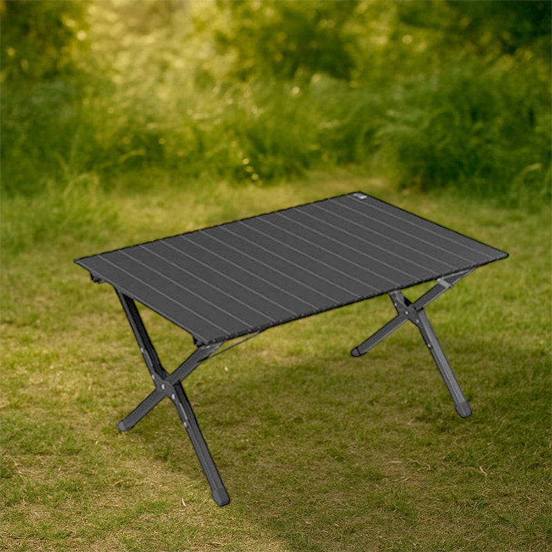 Moderner Minimalistischer Rechteckiger Kohlenstoffstahl Außen Klappbarer Campingkaffee Tisch 1-Ebene Für Garten | Brehn